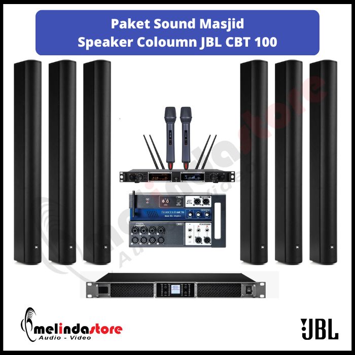 Paket Sound System Indoor Masjid JBL CBT100 LA | 6 Speaker